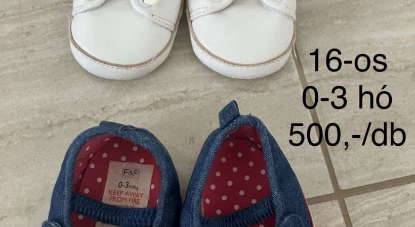 16-os és 0-3 hó baba cipő 16-os és 0-3 hó baba cipő