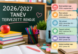 Itt a 2026/2027-es tanév tervezett rendje – ezekre a dátumokra érdemes figyelni! Itt a 2026/2027-es tanév tervezett rendje – ezekre a dátumokra érdemes figyelni!